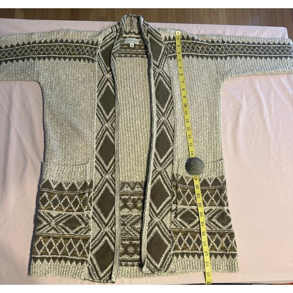 Lucky Brand Open Front Border Cardigan with Pockets Womens Size Women’s Small - Picture 4 of 6